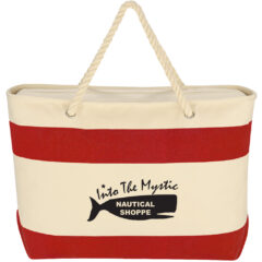 Large Cruising Tote with Rope Handles - 3279_NATRED_Silkscreen