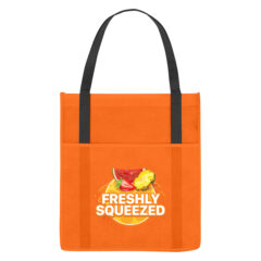 Non-Woven Shopper’s Pocket Tote Bag - 3320_ORN_Colorbrite