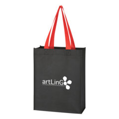 Non-Woven Mini Tote Bag - 3325_BLKRED_Silkscreen