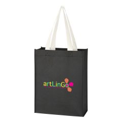 Non-Woven Mini Tote Bag - 3325_BLKWHT_Colorbrite