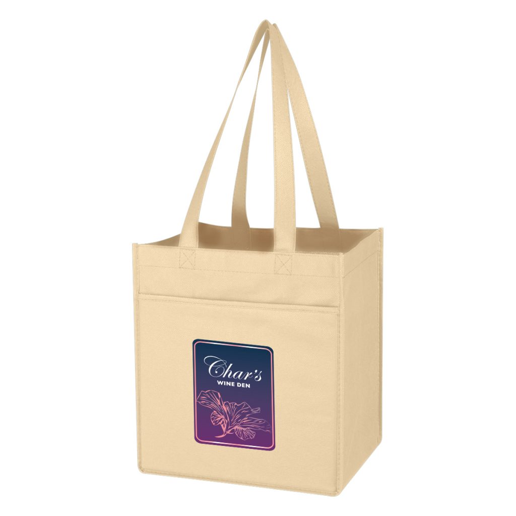 Non-Woven 6 Bottle Wine Tote - 3326_KHK_Colorbrite
