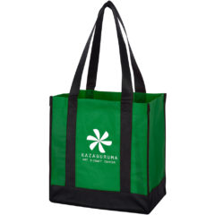 Non-Woven Two-Tone Shopper Tote Bag - 3331_GRKBLK_Silkscreen