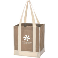 Non-Woven Two-Tone Shopper Tote Bag - 3331_TANIVO_Silkscreen