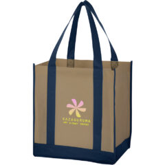 Non-Woven Two-Tone Shopper Tote Bag - 3331_TANNAV_Colorbrite