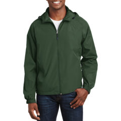 Sport-Tek® Hooded Raglan Jacket - 3339-ForestGreen-1-JST73ForestGreenModelFront-1200W