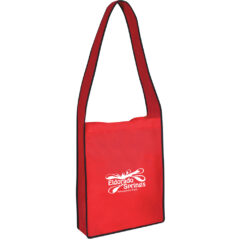Non-Woven Messenger Tote with Hook and Loop Closure - 3367_RED_Silkscreen