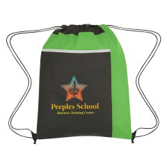 Drawstring Backpack with Large Pocket - 3382_LIM_Colorbrite