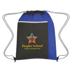 Drawstring Backpack with Large Pocket - 3382_ROY_Colorbrite