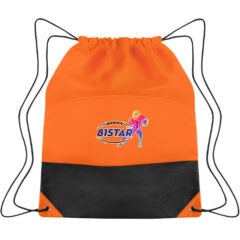 Non-Woven Two-Tone Drawstring Sports Pack - 3384_ORN_Colorbrite
