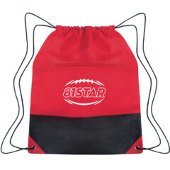 Non-Woven Two-Tone Drawstring Sports Pack - 3384_RED_Silkscreen