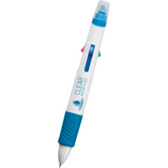 Quatro Pen With Highlighter - 340_WHTBLU_Silkscreen