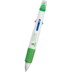 Quatro Pen With Highlighter - 340_WHTGRN_Silkscreen