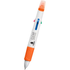 Quatro Pen With Highlighter - 340_WHTORN_Silkscreen