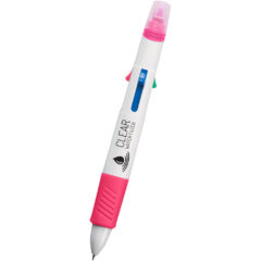 Quatro Pen With Highlighter - 340_WHTPNK_Silkscreen