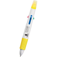Quatro Pen With Highlighter - 340_WHTYEL_Silkscreen