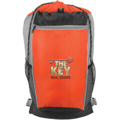 Tri-Color Drawstring Backpack - 3429_ORNGRA_Embroidery