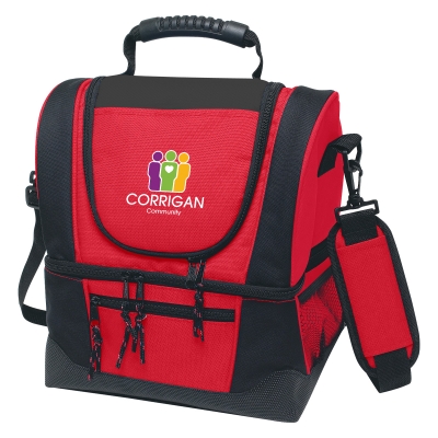 Dual Compartment Cooler Bag – 12 cans - 3501_RED_Colorbrite