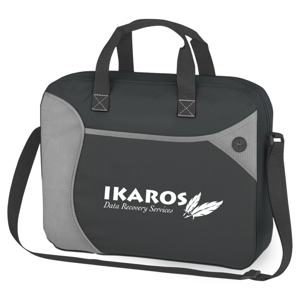 Wave Non-Woven Briefcase/Messenger Bag - 3584_BLKBLK_Silkscreen