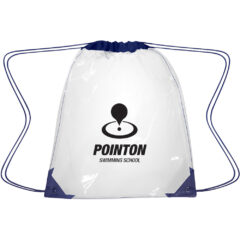 Clear EVA Drawstring Backpack - 3602_CLRNAV_Silkscreen
