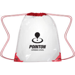 Clear EVA Drawstring Backpack - 3602_CLRRED_Silkscreen