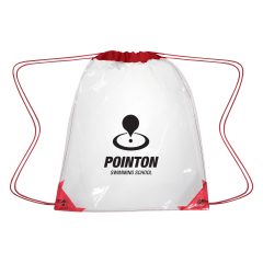 Clear Drawstring Backpack - 3602_CLRRED_Silkscreen