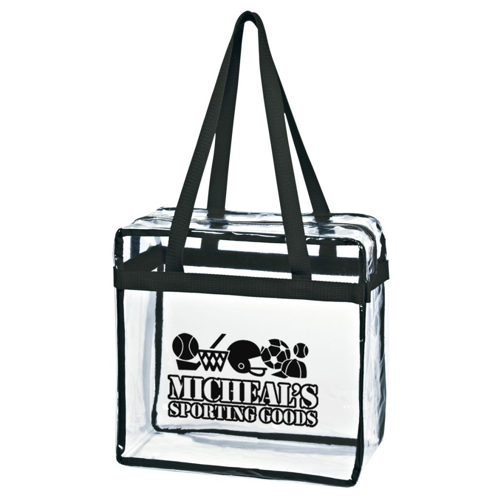 Clear Tote With Zipper - 3603_CLRBLK_Silkscreen