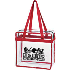 Clear Tote With Zipper - 3603_CLRRED_Silkscreen
