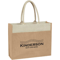 Jute Tote Bag With Front Pocket - 3617_BEGNAT_Silkscreen