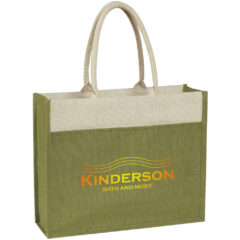 Jute Tote Bag With Front Pocket - 3617_GRLNAT_Colorbrite