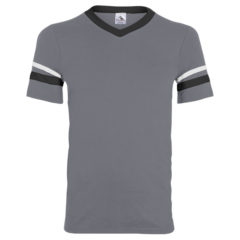 Youth Augusta Sportswear V-Neck Jersey with Striped Sleeves - 361_cf_p