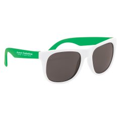 Rubberized Sunglasses - 4000_WHTGRN_Silkscreen
