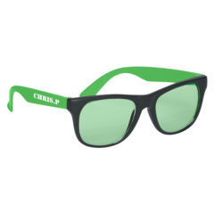 Tinted Lenses Rubberized Sunglasses - 4001_BLKGRN_Silkscreen