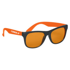 Tinted Lenses Rubberized Sunglasses - 4001_BLKORN_Silkscreen