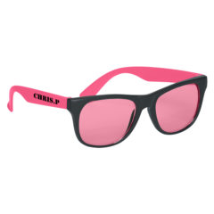 Tinted Lenses Rubberized Sunglasses - 4001_BLKPNK_Silkscreen