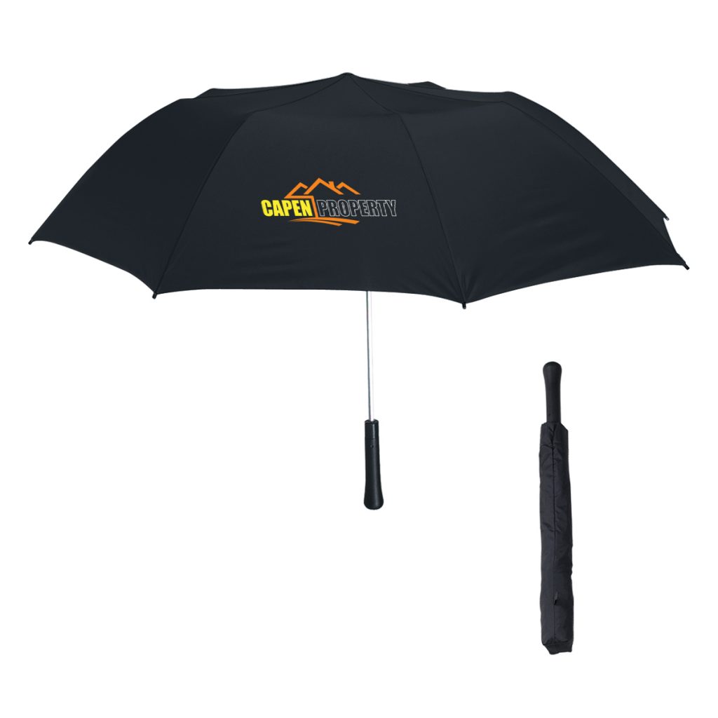 Giant Telescopic Folding Umbrella – 56″ Arc - 4030_BLK_Colorbrite