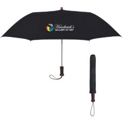 Telescopic Folding Wood Handle Umbrella – 44″ Arc - 4120_BLK_Colorbrite