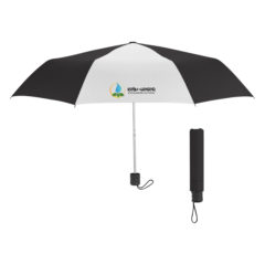 Budget Telescopic Umbrella – 42″ Arc - 4130_BLKWHT_Colorbrite