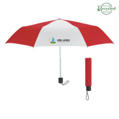Budget Telescopic Umbrella – 42″ Arc - 4130_REDWHT_Colorbrite