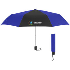 Budget Telescopic Umbrella – 42″ Arc - 4130_ROYBLK_Colorbrite