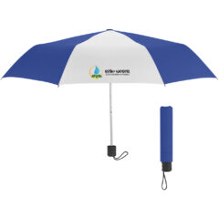 Budget Telescopic Umbrella – 42″ Arc - 4130_ROYWHT_Colorbrite