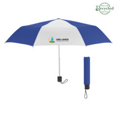 Budget Telescopic Umbrella – 42″ Arc - 4130_ROYWHT_Colorbrite
