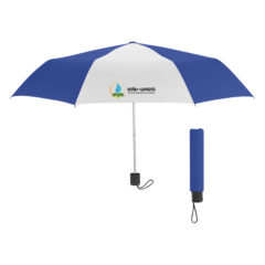 Budget Telescopic Umbrella – 42″ Arc - 4130_ROYWHT_Colorbrite