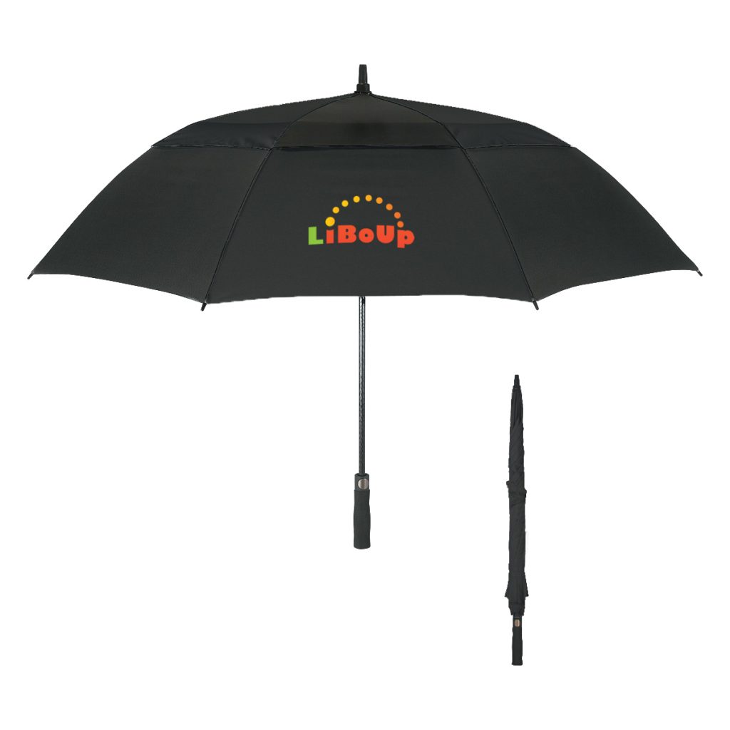 Windproof Vented Umbrella – 58″ Arc - 4139_BLK_Colorbrite