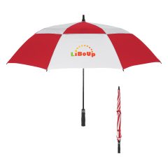 Windproof Vented Umbrella – 58″ Arc - 4139_WHTRED_Colorbrite