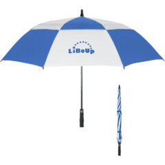 Windproof Vented Umbrella – 58″ Arc - 4139_WHTROY_Silkscreen