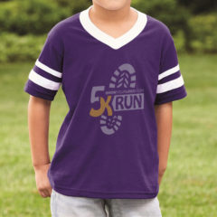 Youth Augusta Sportswear V-Neck Jersey with Striped Sleeves