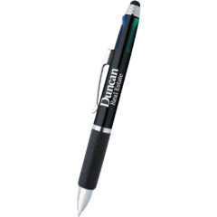 Pen with Stylus – 4 In 1 - 447_METBLK_Silkscreen