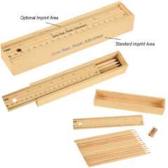 Colored Pencil Set in Wooden Ruler Box - 457_group