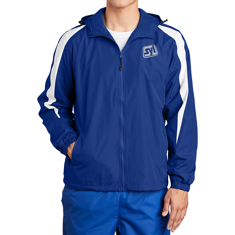Sport-Tek® Fleece-Lined Colorblock Jacket - 4714-TRyWhite-1-JST81TRyWhiteModelFront1-1200W