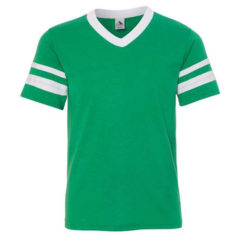 Youth Augusta Sportswear V-Neck Jersey with Striped Sleeves - 50325_f_fm